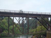 Robert and Joseph on the train bridge in Capitola